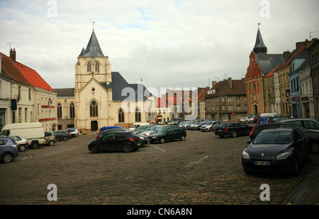 Place d'armes, d'Ardres, Pas de Calais, France Banque D'Images