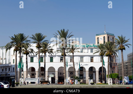 Tripoli. La Libye. Avis de 1930 bâtiment colonial italien qui a été construite pendant l'occupation italienne de la Libye et est situé à Banque D'Images