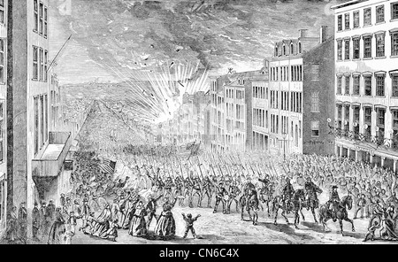 L'armée de l'Union en vertu de l'Ulysses S. Grant entre dans Richmond (Virginie), la capitale confédérée, en 1865. Banque D'Images