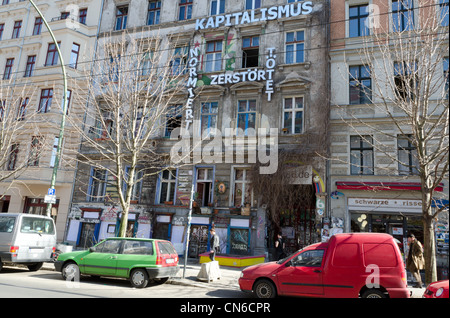 Dans l'accroupissement de Prenzlauer Berg à Berlin, Allemagne de l'Est Banque D'Images