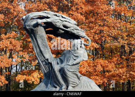 Frederic Chopin monument conçu par Waclaw Szymanowski en 1907 - Parc des Thermes royaux, Varsovie, Pologne Banque D'Images