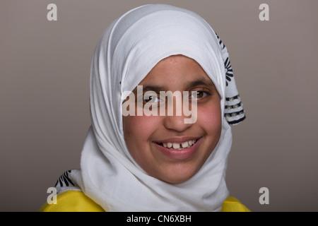 Orpheline arabe, Dar al-Abrar orphelinat, le Nouveau Caire, Egypte Banque D'Images