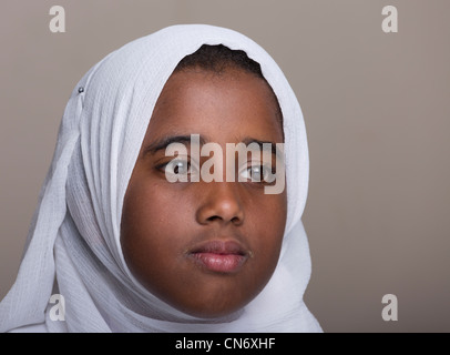 Orpheline arabe, Dar al-Abrar orphelinat, le Nouveau Caire, Egypte Banque D'Images