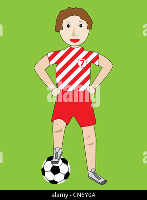 Kid with ball illustration Banque D'Images