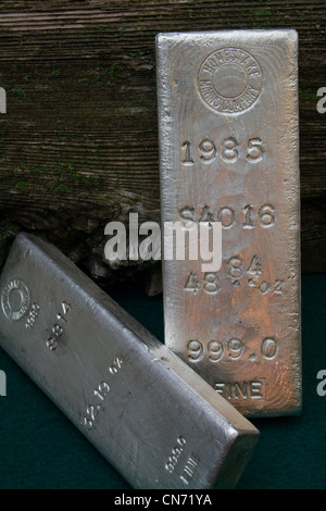 Homestake Mining Company Silver Bullion Bars Banque D'Images