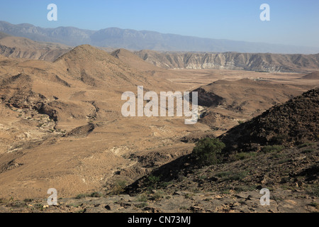 Landschaft des südlichen Dhofar, Jabal al-Qamar, Oman Banque D'Images