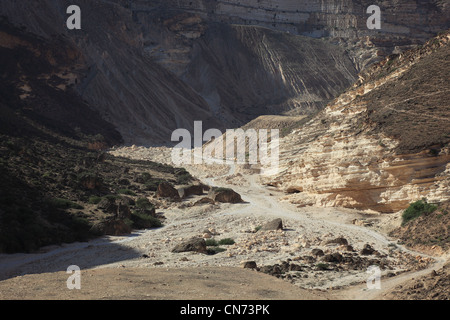 Landschaft des südlichen Dhofar, Jabal al-Qamar, Oman Banque D'Images