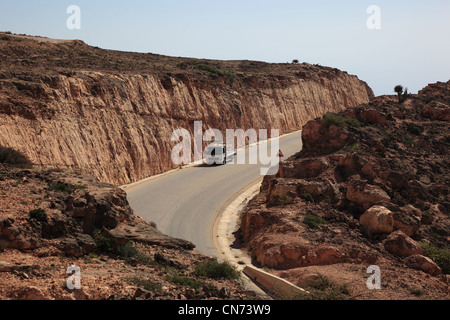 Landschaft des südlichen Dhofar, Jabal al-Qamar, Oman Banque D'Images