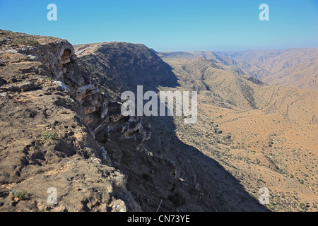 Landschaft des südlichen Dhofar, Jabal al-Qamar, Oman Banque D'Images