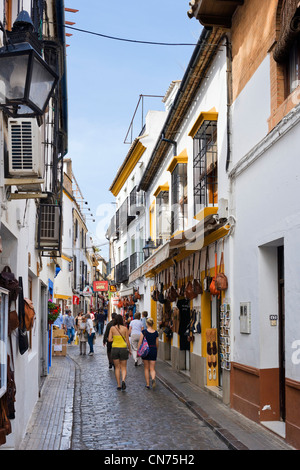 Boutiques sur la Calle de los Deanes dans la vieille ville historique (la Juderia), Cordoue, Andalousie, Espagne Banque D'Images