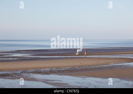 Plage d'Ayr en Ayrshire, Scotland, UK Banque D'Images