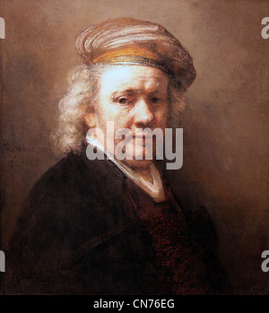 Autoportrait de Rembrandt van Rijn.Made en 1669, année de son décès.Rembrandt van Rijn (1606-1669). Banque D'Images