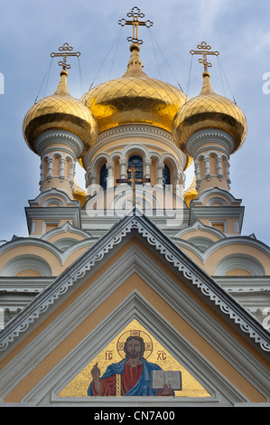 L'église Alexandre Nevski, Yalta, Crimée, Ukraine. Banque D'Images