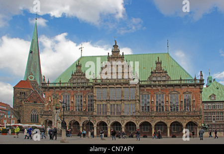 Place du marché, de l'hôtel de ville de Brême Banque D'Images