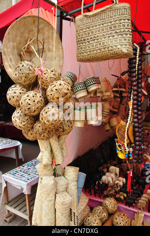 Souvenirs de paille à vendre à stalle, Luang Prabang, Laos, Luang Prabang Province Banque D'Images