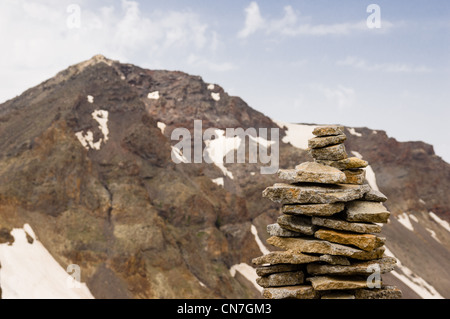 Vue depuis le sud du pic de montagne Aragats. L'Arménie. Banque D'Images