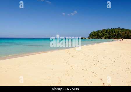 République dominicaine, Rio San Juan, la province de la plage Playa Grande grande nature sauvage et préservée Banque D'Images