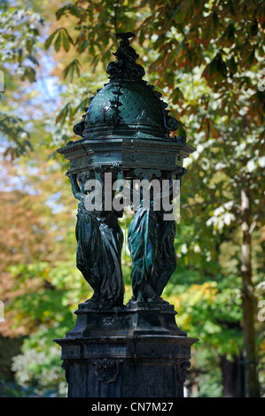 France, Paris, fontaine Wallace Banque D'Images