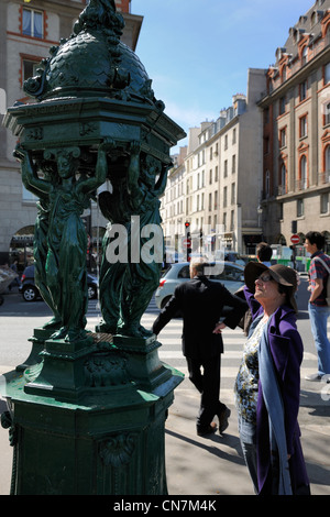 France, Paris, fontaine Wallace Banque D'Images