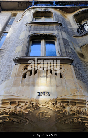 France, Paris, l'hôtel Guimard sur 122 avenue Mozart dans le style Art Nouveau d'Hector Guimard Banque D'Images
