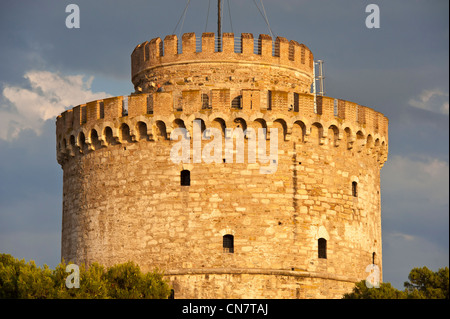 La Grèce, Macédoine, Thessalonique, la Tour Blanche, la demeure du 15ème siècle murs vénitiens, utilisé comme prison par les Banque D'Images