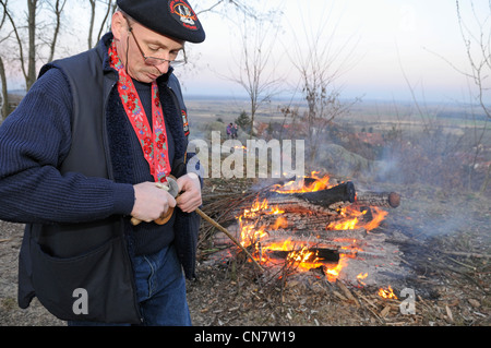 La France, Bas Rhin, Dieffenthal, rock celtique, le Schieweschlawe disques ou lancez Fiery tradition celte al Equinox, la taille d'hiver Banque D'Images