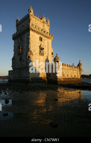 La Tour de Belém, à Torre de Belém, Lisbonne, Portugal Banque D'Images