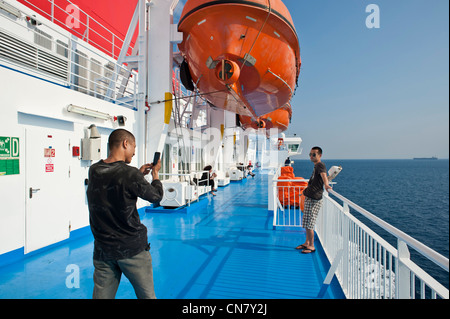 La Grèce, le Nissos Chios highspeed de Hellenic Seaways ferry allant à l'île de Chios Banque D'Images