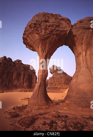 L'Algérie, Sahara, le Hoggar (Montagnes de l'Ahaggar), Tassili de Tin Rehro Banque D'Images