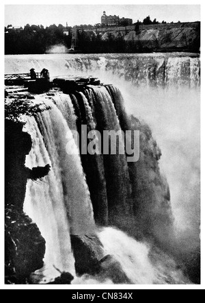 1917 Horseshoe chutes d'eau de l'île Goat Naigara Banque D'Images