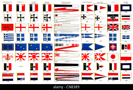 Drapeau drapeaux insignes de l'Armée militaire naval Marine Le Vice-amiral arrière Commodore Banque D'Images