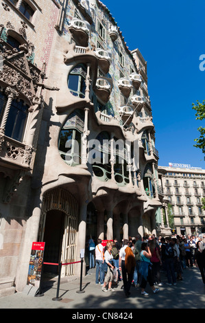 Casa Battlo par Antoni Gaudì, Passeig de Gracia, Barcelone, Espagne. Banque D'Images