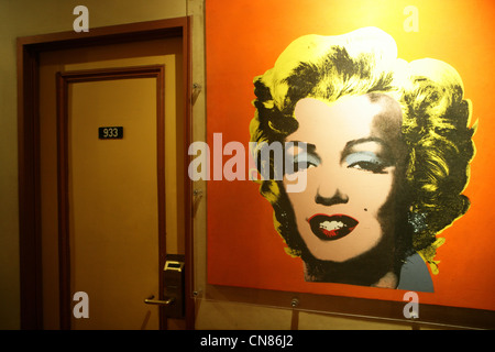 United States, New York, Manhattan, Chelsea, le Gershwin Hotel, pop art portrait de Marilyn Monroe Banque D'Images