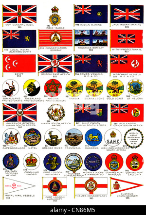 D'abord publié 1917 drapeau Drapeaux Badge Inde Egypte Restaurateurs Marine Afrique orientale britannique Navire armé Nigéria NiYASaland Witu Banque D'Images