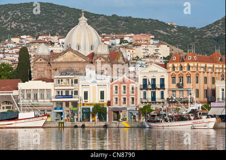 Grèce, du nord-est de l'îles de la mer Égée, l'île de Lesbos, Mytilène, l'église Agios Therapon Banque D'Images