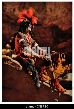 D'abord publié 1916 Tribu Hopi Prêtre en chef du clan Snake Indian Banque D'Images