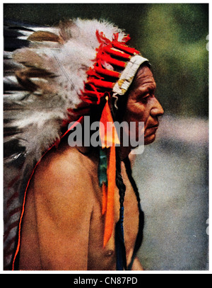 D'abord publié 1916 Bow Sun chef indien de Taod Nouveau Mexique Banque D'Images