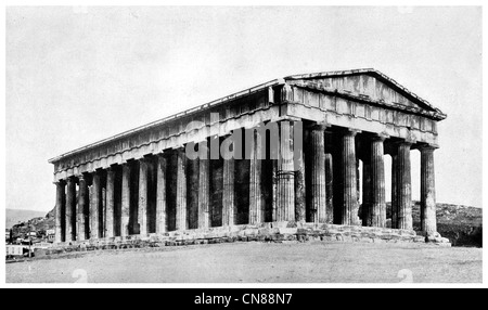 D'abord publié 1915 Le Temple d'Héphaïstos à Athènes Theseum Banque D'Images