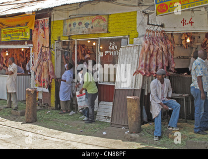 Boucherie à Addis Ababa, Ethiopie Banque D'Images