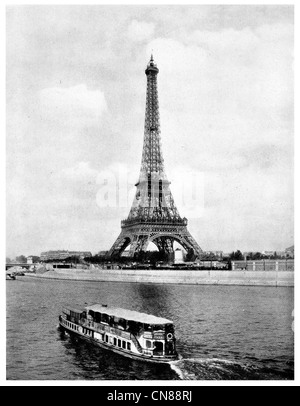 D'abord publié 1915 Tour Eiffel Paris Seine Banque D'Images