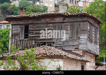 Grèce, du nord-est de l'îles de la mer Égée, l'île de Lesbos, Agiassos, au bas du Mont Olympos Banque D'Images