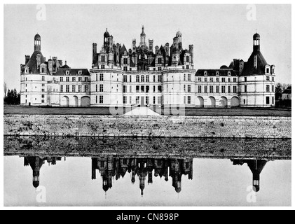 D'abord publié 1915 Château de Chambord Touraine France Banque D'Images