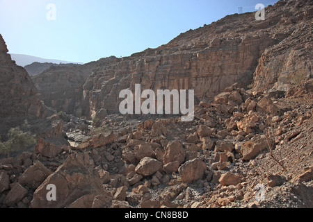 Landschaft im Gebiet, Jebel Harim, dans der omanischen Khrofakkan Enklave, Oman Banque D'Images