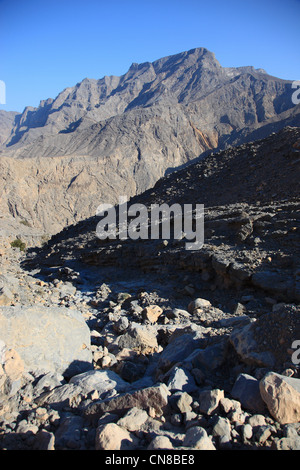 Landschaft im Gebiet, Jebel Harim, dans der omanischen Khrofakkan Enklave, Oman Banque D'Images