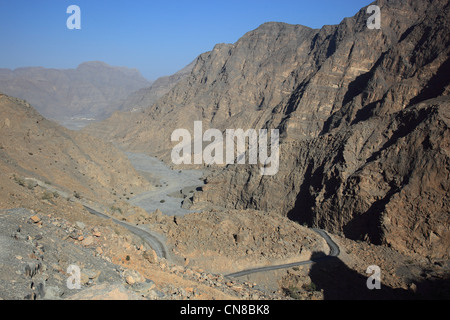 Landschaft im Gebiet, Jebel Harim, dans der omanischen Khrofakkan Enklave, Oman Banque D'Images