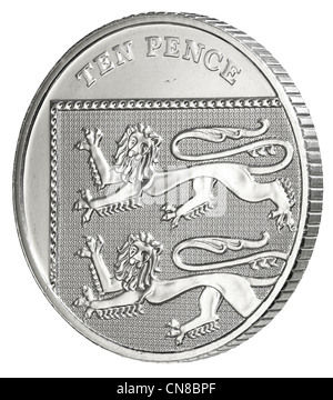 10p dix pence coin côte sur les queues de marche arrière Banque D'Images