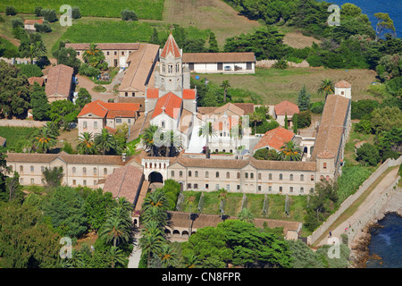 France, Alpes Maritimes, Cannes, les îles de Lérins de Saint Honorat, l'abbaye de Lérins (4e et 14e siècle), historique Banque D'Images