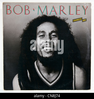 Couverture de l'album compilation vinyle les chances sont de Bob Marley, 1981 parution sur le label WEA. Banque D'Images