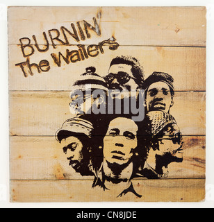 Couverture de l'album vinyle Burnin' de Bob Marley & The Wailers, 1973 parution sur Island records Banque D'Images