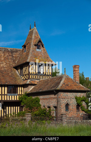 France, Calvados, Beuvron en auge, étiqueté Les Plus Beaux Villages de France (Les Plus Beaux Villages de France), l'old Manor Banque D'Images